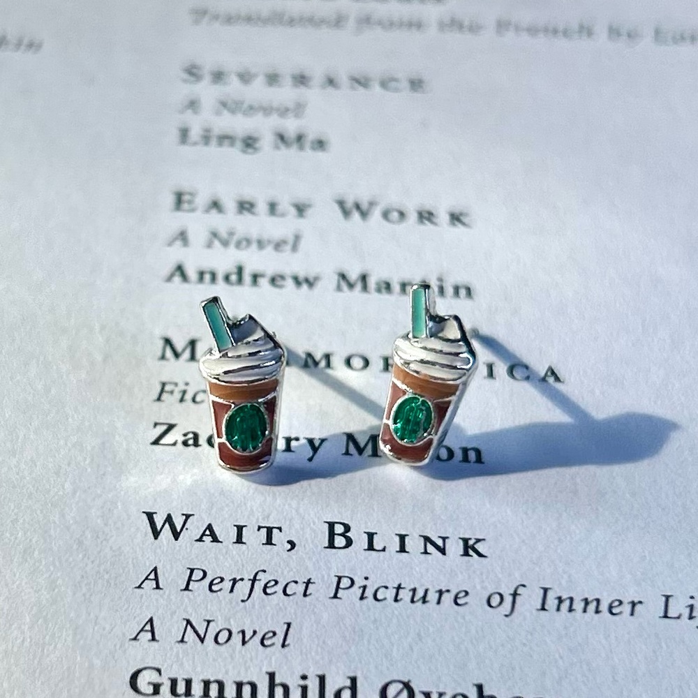 Starbucks Earrings Studs Cute Coffee Cup Earrings with Green Logo NWOT
